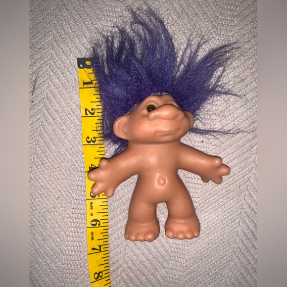 1986 DAM Norfin Troll Doll 4.5" Purple Hair - Picture 11 of 11